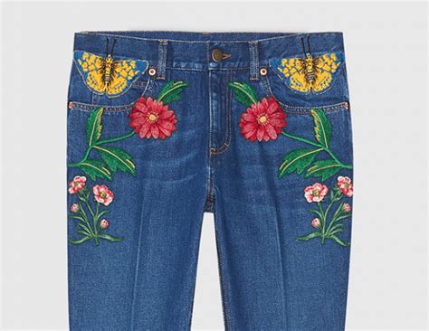 gucci flower jeans replica